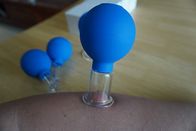 agopuntura meridiana foggiante a coppa di aspirazione della testa del PVC delle tazze di vuoto blu 4Pcs/Set del corpo della famiglia di vetro di massaggio