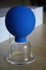 agopuntura meridiana foggiante a coppa di aspirazione della testa del PVC delle tazze di vuoto blu 4Pcs/Set del corpo della famiglia di vetro di massaggio