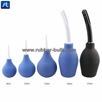 Irrigazione anale pulita nera del corredo 7.6oz della lampadina del clistere del silicone per le donne degli uomini con l'ugello sostituibile Hose+4 (il nero) di 19.7in