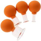 Il corpo di vetro foggiante a coppa di aspirazione della testa del PVC di 4 dei pc tazze di vuoto arancio differente di dimensione massaggia l'anti tazza delle celluliti