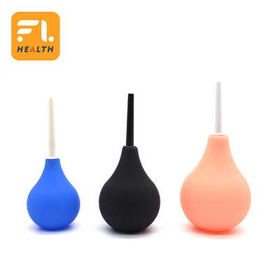 Bagno nero per clistere in silicone 7.6 oz Pulita doccia anale con tubo da 19.7 in