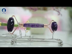 Rullo di bellezza per il viso Cura della pelle Massaggiatore al quarzo rosa Rullo di giada